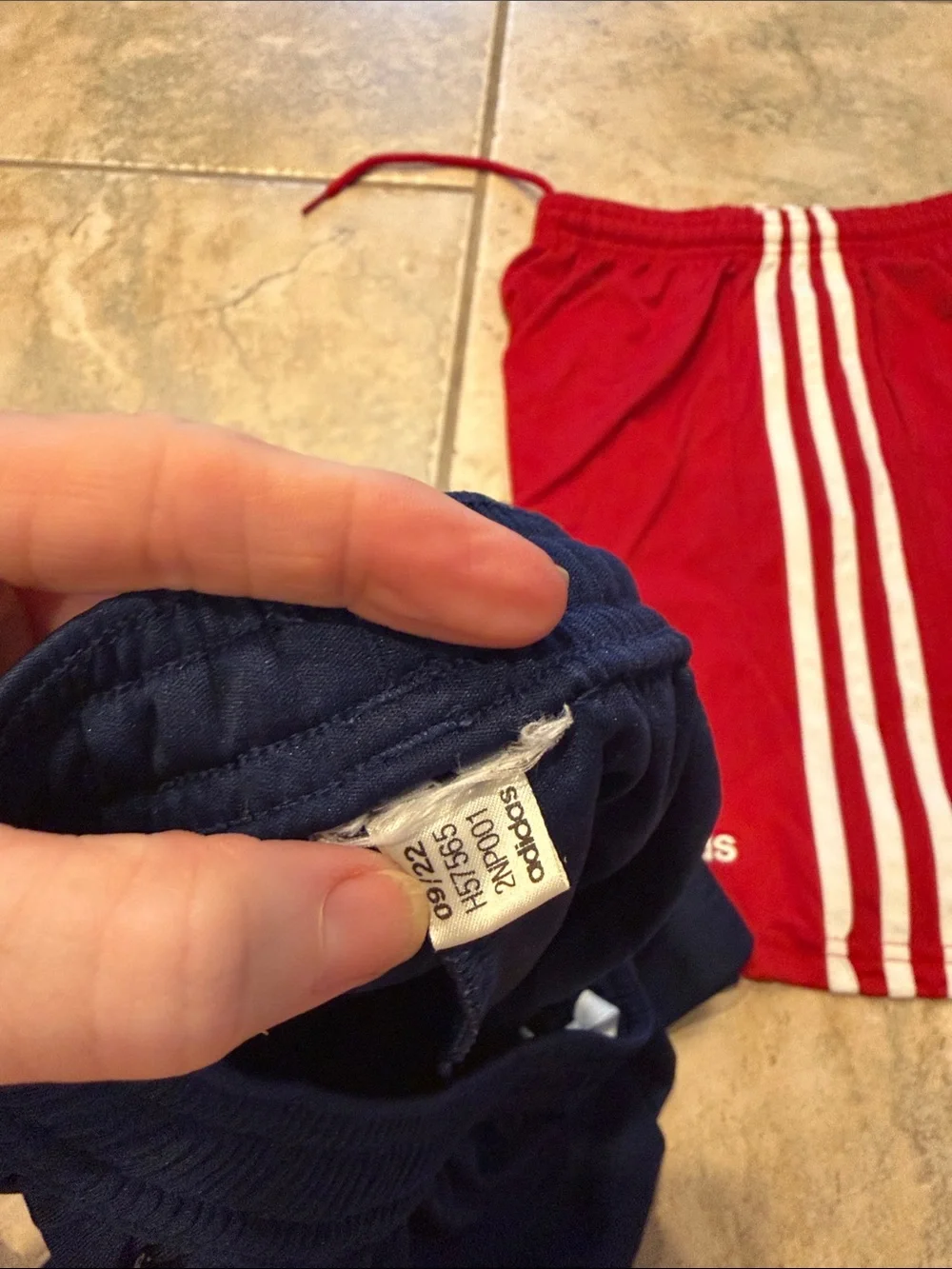 2pair ⚽️⚽️ adidas Navy / Red Athletic soccer Shorts bundle